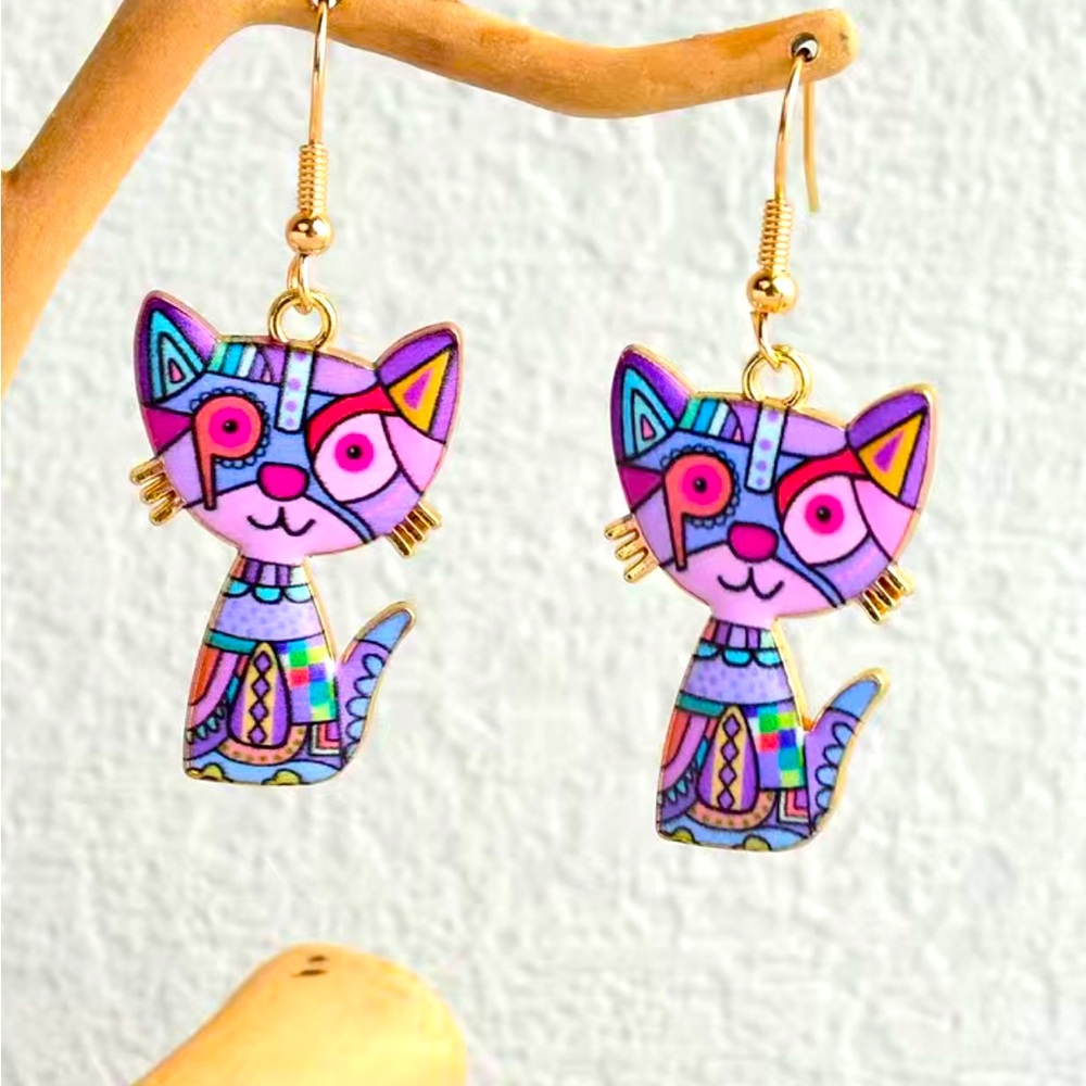 Cute cats 🐈 earrings dangle new